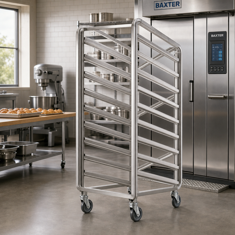 Product image #2 for Baxter Heavy Duty Stainless Steel Single End Load Rack for Single Rack Ovens, 10 Slides