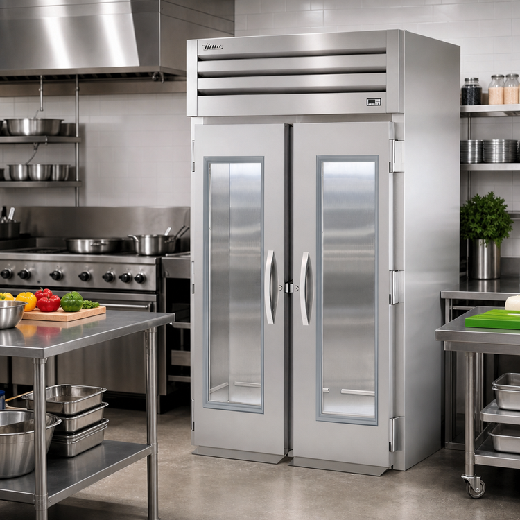 Product image #2 for True SPEC SERIES 2-Section Roll-In Glass Swing Door Refrigerator