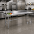 Thumbnail image #2 for Advance Tabco 120-Inch x 30-Inch 16-Gauge 430 Stainless Steel Work Table with 5-Inch Backsplash and Galvanized Open Base
