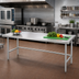 Thumbnail image #2 for Advance Tabco 108-Inch x 30-Inch 14-Gauge 304 Stainless Steel Work Table with Open Base