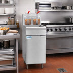 Thumbnail image #2 for Koolmore KM-FDF40-NG Commercial Natural Gas Floor-Standing Deep Fryer, 40 lb, 90,000 BTU, Stainless Steel, Manual Thermostat Controls