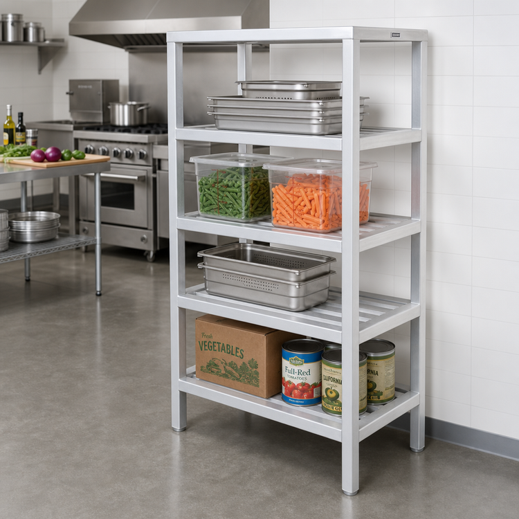 Product image #2 for Channel Manufacturing Lifetime Tough All-Welded Tubular Style 4-Shelf Dunnage Shelving, 36"W x 24"D x 64"H, Aluminum