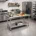 Thumbnail image #2 for 30-Inch x 24-Inch Flat Top Stainless Steel Work Table with Adjustable Undershelf