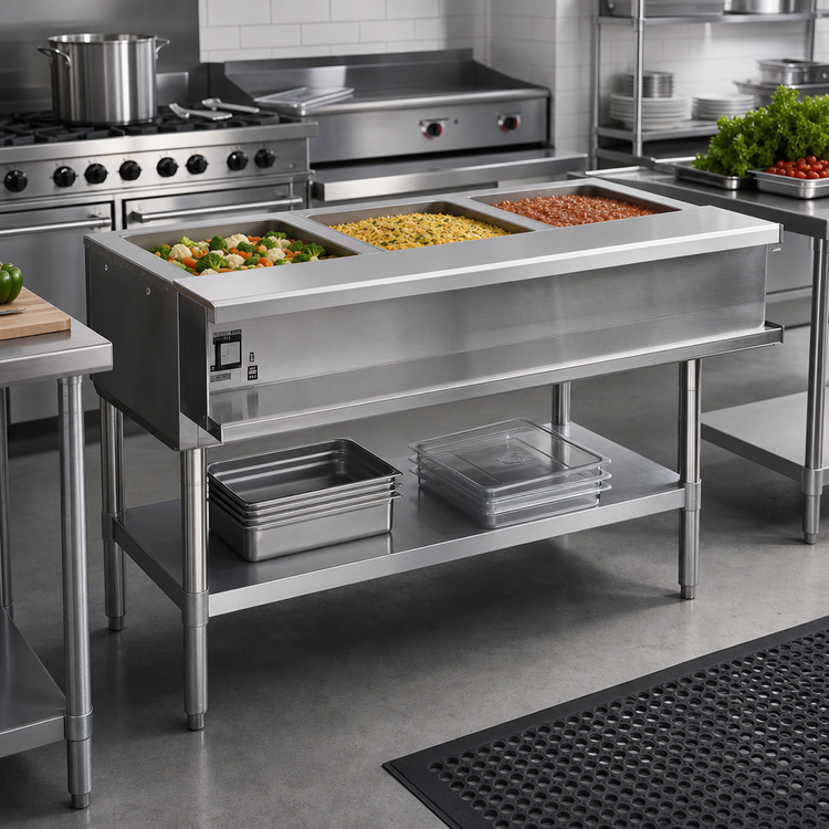 Product image #2 for Eagle Group Electric Open-Well Water Bath Hot Food Table, 48-Inch, 3-Pan, 208V