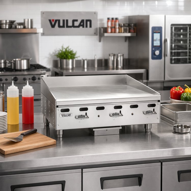Product image #3 for Vulcan VMG24 Heavy-Duty Countertop Manual Gas Griddle, 24 x 24-Inch Cooking Surface, 54,000 BTU