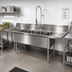 Thumbnail image #2 for 100-Inch Four-Compartment Stainless Steel Sink with Dual Drainboards