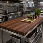 Thumbnail image #2 for John Boos Boos Block WALKCT3-13248-V American Black Walnut Edge-Grain Kitchen Countertop, 132 x 48 x 3 Inches, Flat, Varnique Finish