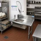 Thumbnail image #2 for BK Resources BKSDT-60-R-SS-P3-G 60-Inch Right-to-Left Soiled Dish Table, 20 x 20 x 8-Inch Sink, 18-Gauge Stainless Steel, 10-Inch Backsplash