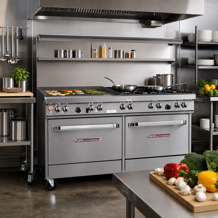 Product image #2 for Southbend Ultimate 60-Inch Gas Restaurant Range with 4 Open Burners, 36-Inch Griddle and Standard Oven