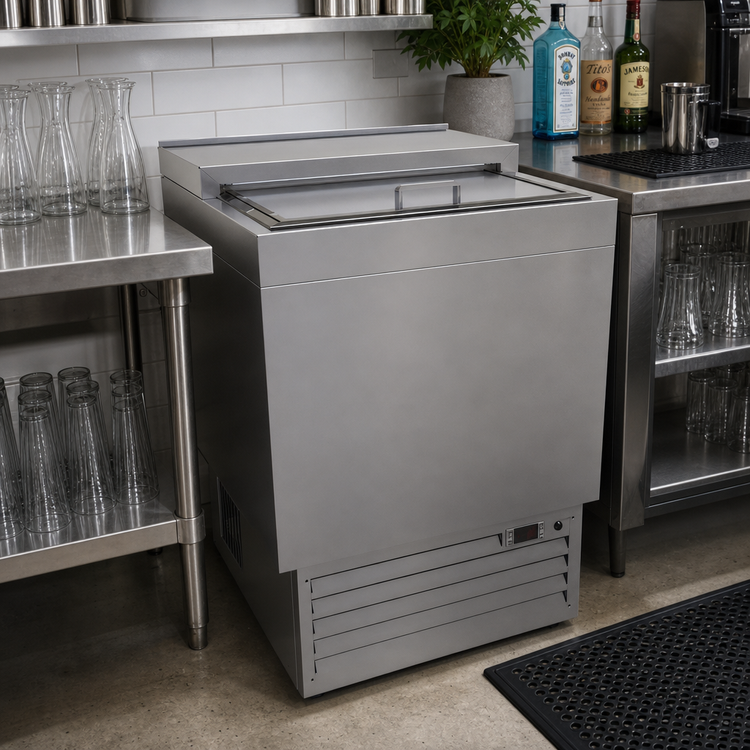Product image #2 for Glastender MF24-S2 Underbar Stainless Steel Glass Froster with 2 Shelves, 24 Inch