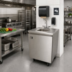 Thumbnail image #2 for Advance Tabco SHK-MSC-31CH 31-Inch Stainless Steel Self-Contained Mobile Hand Sink with Hot and Cold Water, Single Bowl
