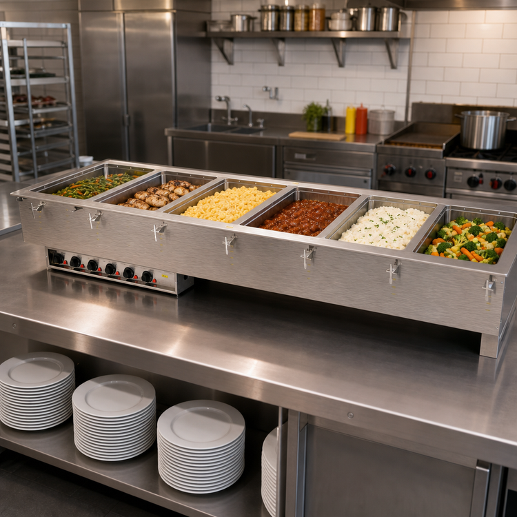 Product image #2 for 6-Well Drop-In Electric Hot Food Well with Auto-Fill and Thermostatic Controls