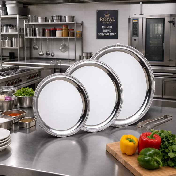 Product image #2 for Royal Touch 10-Inch Round Heavy-Duty Stainless Steel Serving Tray