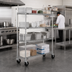 Thumbnail image #2 for Metro Super Erecta N356BBR 4-Shelf Wire Stem Caster Cart, 48 x 18 x 69 Inches