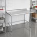 Thumbnail image #2 for Sapphire Manufacturing 60-Inch x 24-Inch 18-Gauge 400 Series Stainless Steel Work Table with 5-Inch Backsplash and Galvanized Base