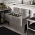 Thumbnail image #3 for BK Resources Slim-Line Three-Compartment Underbar Sink with Right Drainboard, 48 Inch x 18-1/4 Inch x 33-1/2 Inch