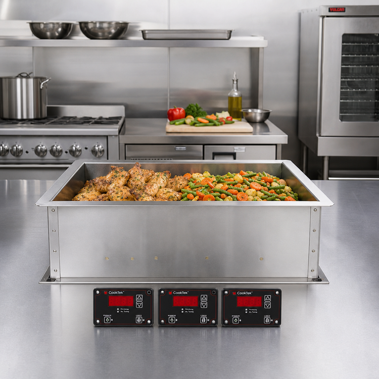 Product image #2 for CookTek SinAqua Rectangular 6-Inch Deep Drop-In Waterless Induction Hot Food Dry Well, 2-Sensor, 200-240V