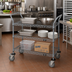 Thumbnail image #2 for Quantum 30-Inch Wide 3-Shelf Utility Bus Cart with U-Handles, Gray Epoxy Antimicrobial Finish