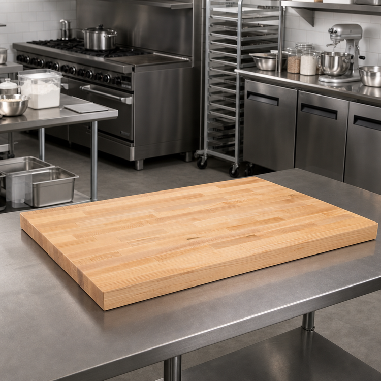 Product image #2 for John Boos 72 x 36 Inch Laminated Northern Hard Rock Maple Bakers' Table Top, Edge Grain Flat Top, 1-3/4 Inch Thick
