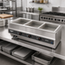 Thumbnail image #2 for Vollrath Short-Sided 3-Pan Drop-In Hot Well with Infinite Controls, Autofill, and Manifold Drain