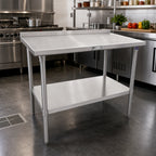 Thumbnail image #2 for John Boos Stallion ST6R1.5-2448SSW 48 x 24-Inch Stainless Steel Work Table, 16-Gauge 300-Series Top, 1-1/2-Inch Rear Up-Turn, Undershelf