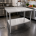 Thumbnail image #2 for John Boos Stallion 48-Inch x 24-Inch Stainless Steel Work Table with 1-1/2-Inch Rear Up-Turn and Undershelf