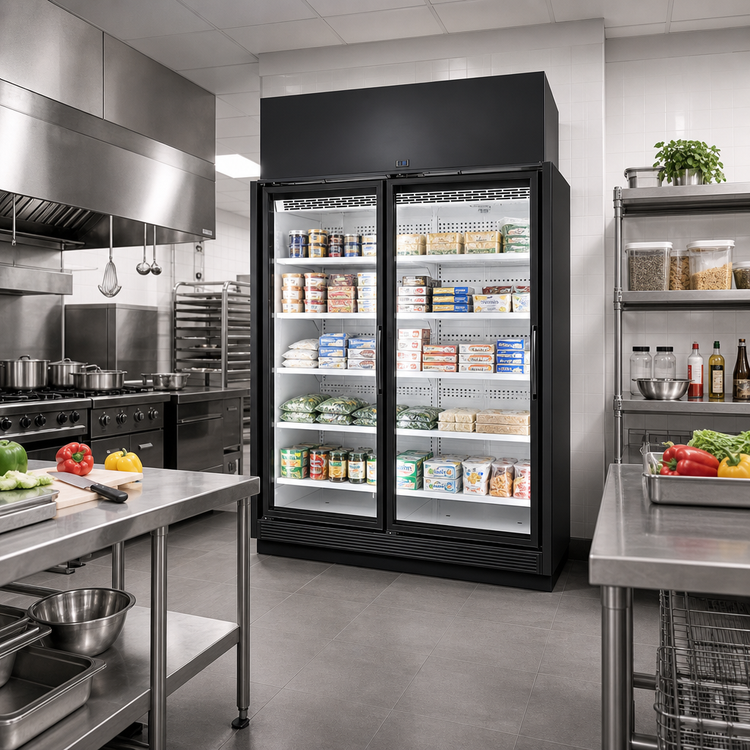 Product image #2 for True Two-Section Low Temp Glass Door Freezer Merchandiser, Self-Contained, 77.9 Cu. Ft.