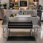 Thumbnail image #2 for Eagle Group Spec-Bar CCS-60-1 60" Stainless Steel Underbar Ice Bin/Cocktail Station with Blender Sink, 125 lb Ice Capacity