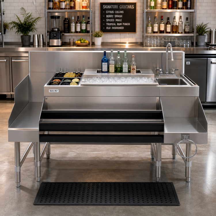 Product image #2 for Spec-Bar CCS-60-1 60" Underbar Ice Bin/Cocktail Station with Blender Sink