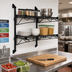 Thumbnail image #2 for Quantum Wall-Mount Cantilever Double Shelf Wire Shelving Unit, 30 x 12 Inches, Black Epoxy