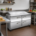 Thumbnail image #2 for IKON Refrigeration ISP36M-4D 36-Inch Two-Section Mega Top Sandwich/Salad Prep Table with 4 Drawers