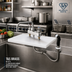 Thumbnail image #2 for T&S Brass B-1171 4-Inch Center Deck-Mount Workboard Faucet with 8-Inch Swing Nozzle and Side Spray