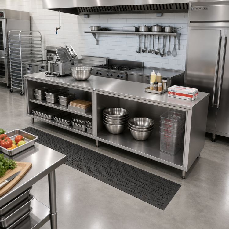 Product image #2 for John Boos 144-Inch x 24-Inch Open Front Stainless Steel Modular Base Work Table