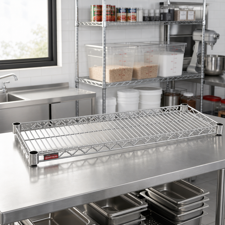 Product image #2 for Eagle Group QuadTruss 60-Inch x 18-Inch Stainless Steel Wire Shelf, 600 Lb. Capacity