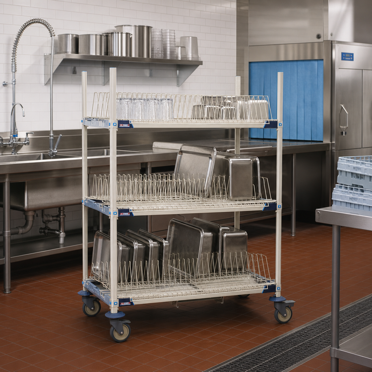 Product image #3 for MetroMax i 48-Inch 3-Tier Mobile Drying Rack with Drip Tray