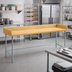 Thumbnail image #2 for Advance Tabco 72-Inch x 36-Inch Wood Top Bakers' Table with 4-Inch Rear and Side Splashes, Galvanized Base