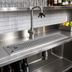 Thumbnail image #2 for Glastender 30-Inch Drop-In Rinser Faucet Drain Tray with 1/2-Inch Drain