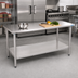 Thumbnail image #2 for Eagle Deluxe Series 84-Inch x 30-Inch Stainless Steel Work Table with Rolled Edge and Adjustable Undershelf