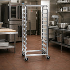 Thumbnail image #2 for Metro RT3318N Mobile Side-Loading Aluminum Pan Rack, 18 Full-Size Pans, 3-Inch Centers, Open Sides