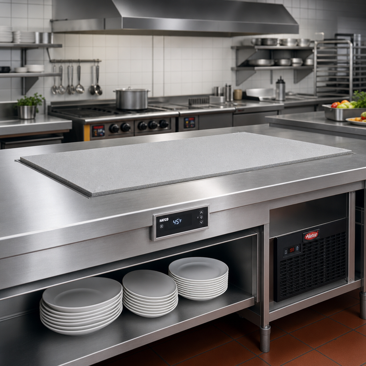 Product image #2 for Hatco 48-Inch Simulated Stone Built-In Flush-Top Hot/Cold Shelf with Remote Refrigeration