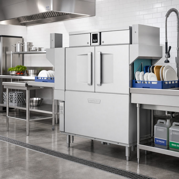 Product image #2 for Hobart CL54-DWR+BUILDUP Single-Tank Conveyor Dishwasher with Drain Water Energy Recovery