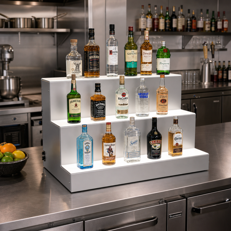 Product image #2 for Glastender LLD3-36 36-Inch Wide 3-Tier Lighted Liquor Display