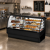 Thumbnail image #3 for True 77-1/4 Inch Dual Zone Dry and Refrigerated Curved Glass Display Merchandiser with Glass Ends, Stainless Steel
