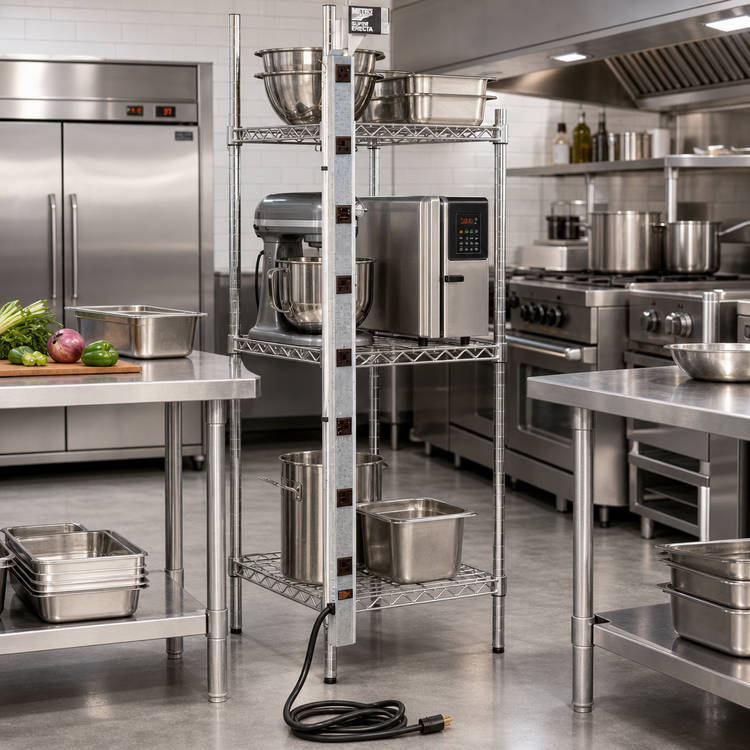 Product image #2 for Metro Super Erecta qwikSLOT 48 Inch Post-Mounted Power Strip