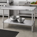 Thumbnail image #2 for Klinger's Trading SSGUD3036 Stainless Steel Undershelf for 36" W x 30" D Commercial Work Table