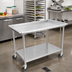 Thumbnail image #2 for John Boos 60-7/8 Inch x 30-3/8 Inch Stainless Steel Sorting Table with 2-1/4 Inch Raised Edge, Undershelf, and Locking Casters
