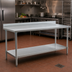 Thumbnail image #2 for Eagle Deluxe Series 72 x 24-Inch Stainless Steel Work Table with 4-1/2-Inch Backsplash and Undershelf