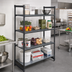 Thumbnail image #2 for Cambro Camshelving Basics Plus 24 x 60 x 72 Inch 4-Tier Stationary Starter Unit, 3 Vented + 1 Solid, Brushed Graphite