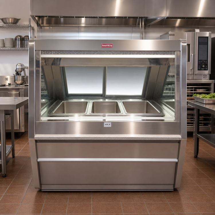 Product image #2 for Howard-McCray 76-1/2 Inch Full Service Hot Food Case with 4 Thermostatically Controlled Wells