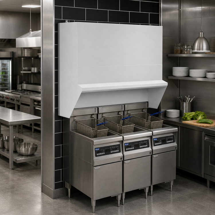 Product image #3 for Avtec SimpleSpec Type I Wall-Mount Exhaust-Only Fryer Hood for 3 20-Inch Fryers, 66W x 31D x 42H